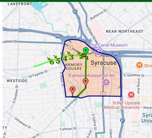 Syracuse St. Patrick's Day parade route